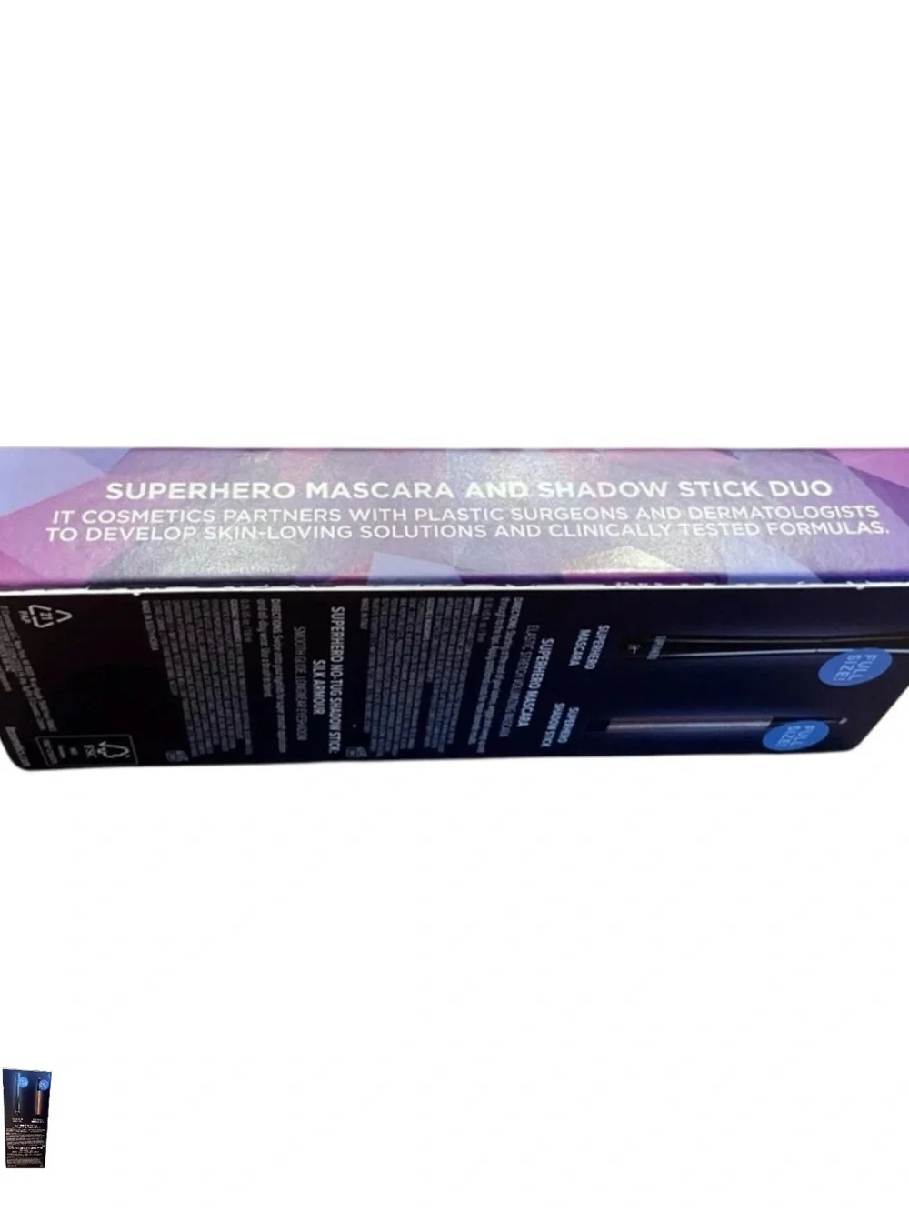 It Cosmetics Superhero Mascara & Shadow StickGift Set Duo N Full Sizes NEW!
